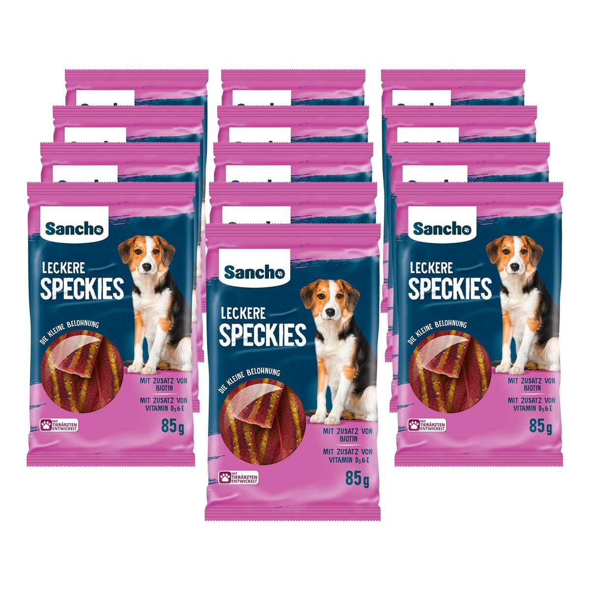 Bild 1 von Sancho Hundesnack Speckies 85 g, 13er Pack