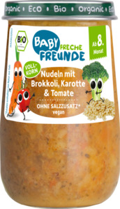 erdbär Bio Baby Freche Freunde Gläschen Nudeln mit Brokkoli, Karotte & Tomate ab 8. Monat