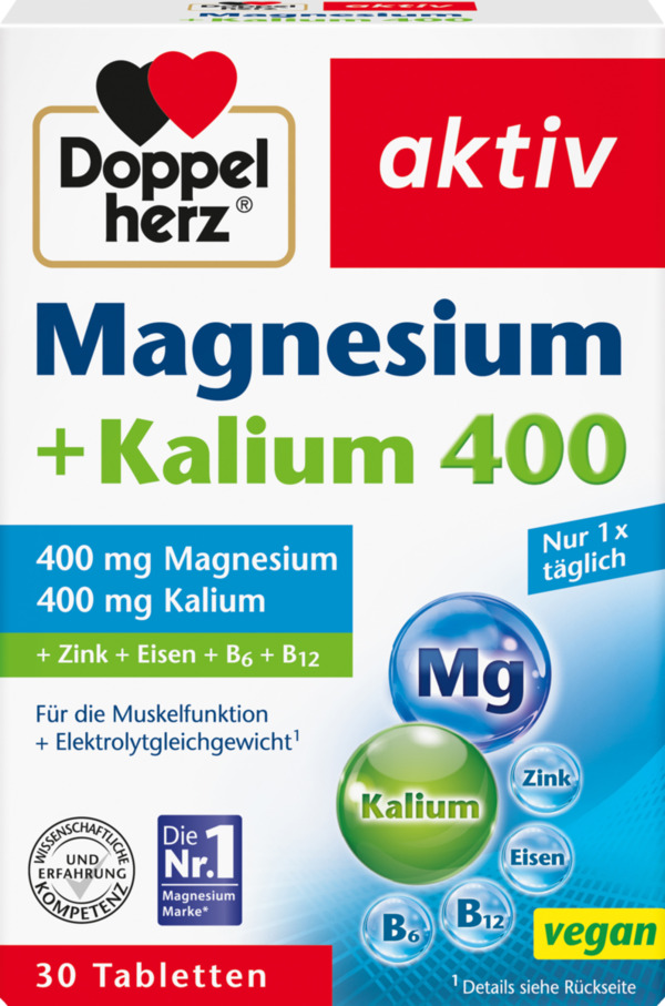 Bild 1 von Doppelherz Magnesium 400 + Kalium Tabletten