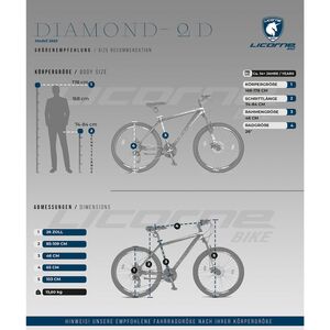 Licorne Bike Diamond Premium Mountainbike Aluminium, Fahrrad für Jungen, Mädchen, Herren und Damen - 21 Gang-Schaltung - Scheibenbremse Herrenrad, einstellbare Vordergabel 26, 27.5 und 29 Zoll... S