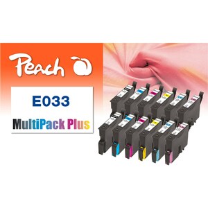 Peach E331-336 12 Druckerpatronen (3*bk, c/m/y) ersetzt Epson T0331-T0336 für z.B. Epson Stylus Photo 950, Epson Stylus Photo 960