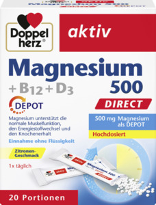 Doppelherz Magnesium 500 + B12 + D3 Direct Depot