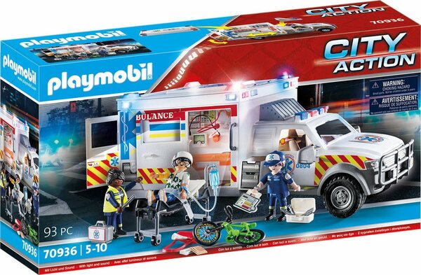 Bild 1 von Playmobil® Konstruktions-Spielset »Rettungs-Fahrzeug: US Ambulance (70936), City Action«, (93 St), mit Licht- und Soundeffekten, Made in Germany
