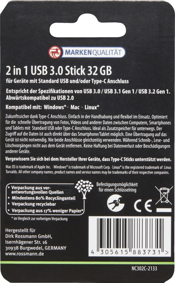 Bild 2 von store.it 2in1 USB-Stick 3.0, 32 GB