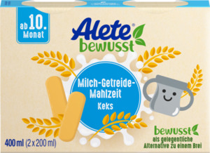 Alete bewusst Milch-Getreide-Mahlzeit Keks ab 10. Monat