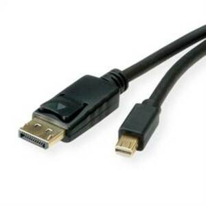 Roline Mini-DisplayPort / DisplayPort Adapterkabel Mini DisplayPort Stecker, DisplayPort Stecker 2.00 m Schwarz 11.04.5815 Geschirmt DisplayPort-Kabel