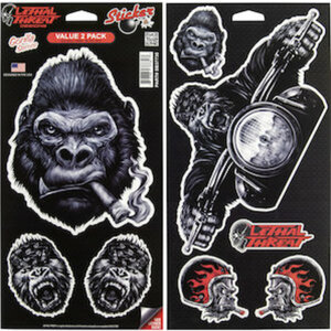 Aufkleber Gorilla Series 2-er Pack, 8 Stück Lethal Threat