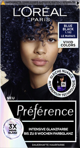 L’Oréal Paris Préférence Dauerhafte Haarfarbe Vivid Colors Blue Black 1.102 Le Marais