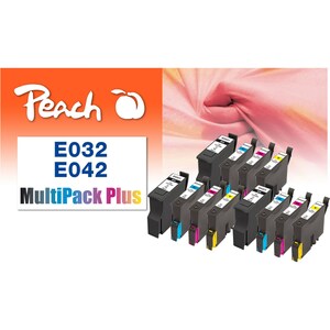 Peach E321 12 Druckerpatronen (3*bk, c/m/y) ersetzt Epson T0321,T0422, T0423, T0424 für z.B. Epson Stylus C 82, Epson Stylus C 82 N