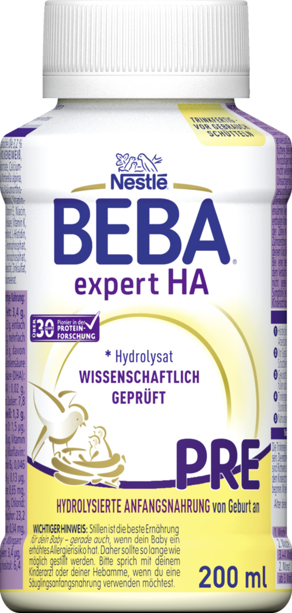 Bild 1 von BEBA expert HA PRE hydrolysierte Anfangsnahrung von Geburt an