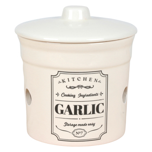 Keramik-Dose 'Garlic' mit Deckel und Aufdruck