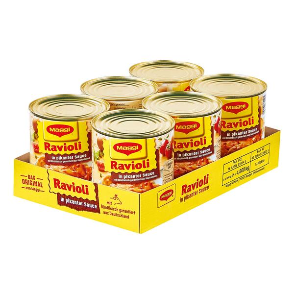 Bild 1 von Maggi Ravioli in pikanter Sauce mit Fleisch 800 g, 6er Pack