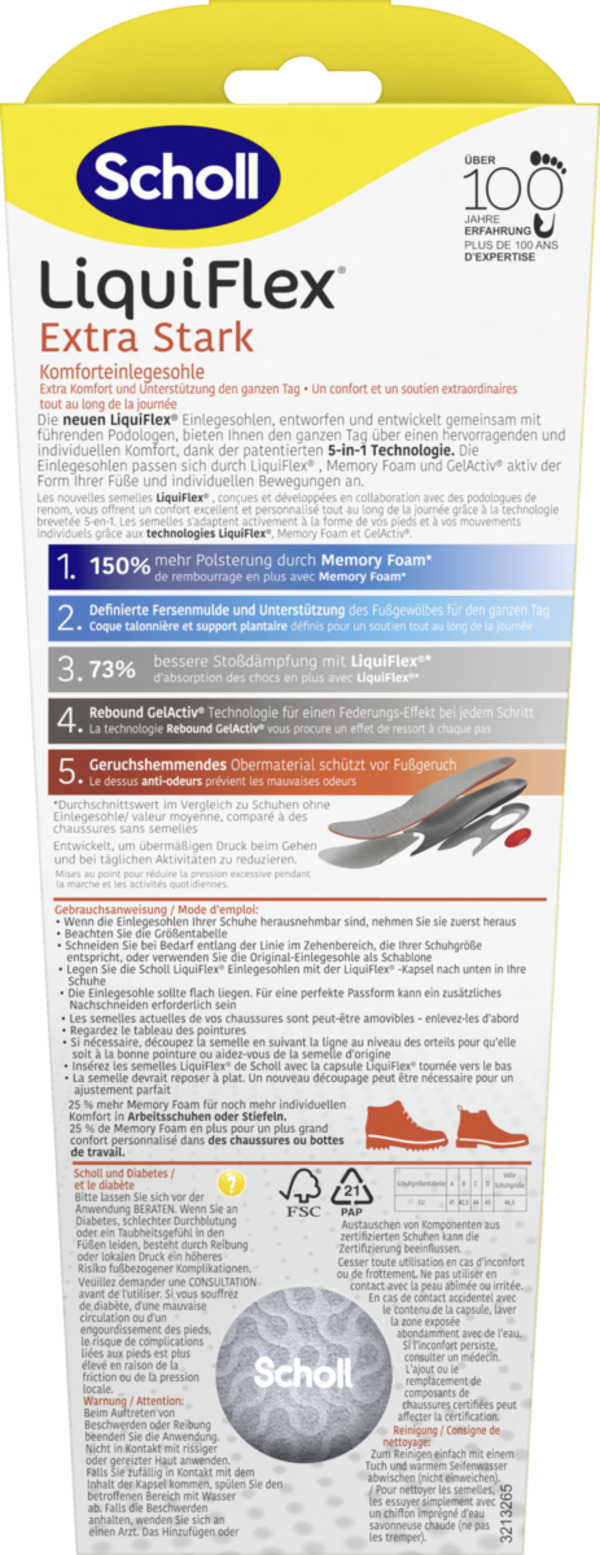 Bild 2 von Scholl LiquiFlex Extra Stark Komforteinlegesohle Größe 41- 46,5