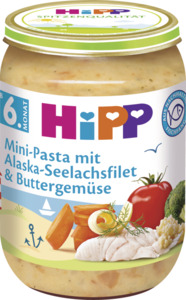 HiPP 
            Menü Mini-Pasta mit Alaska-Seelachsfilet & Buttergemüse