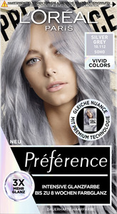 L’Oréal Paris Préférence Dauerhafte Haarfarbe Vivid Colors Silver Grey 10.112 Soho