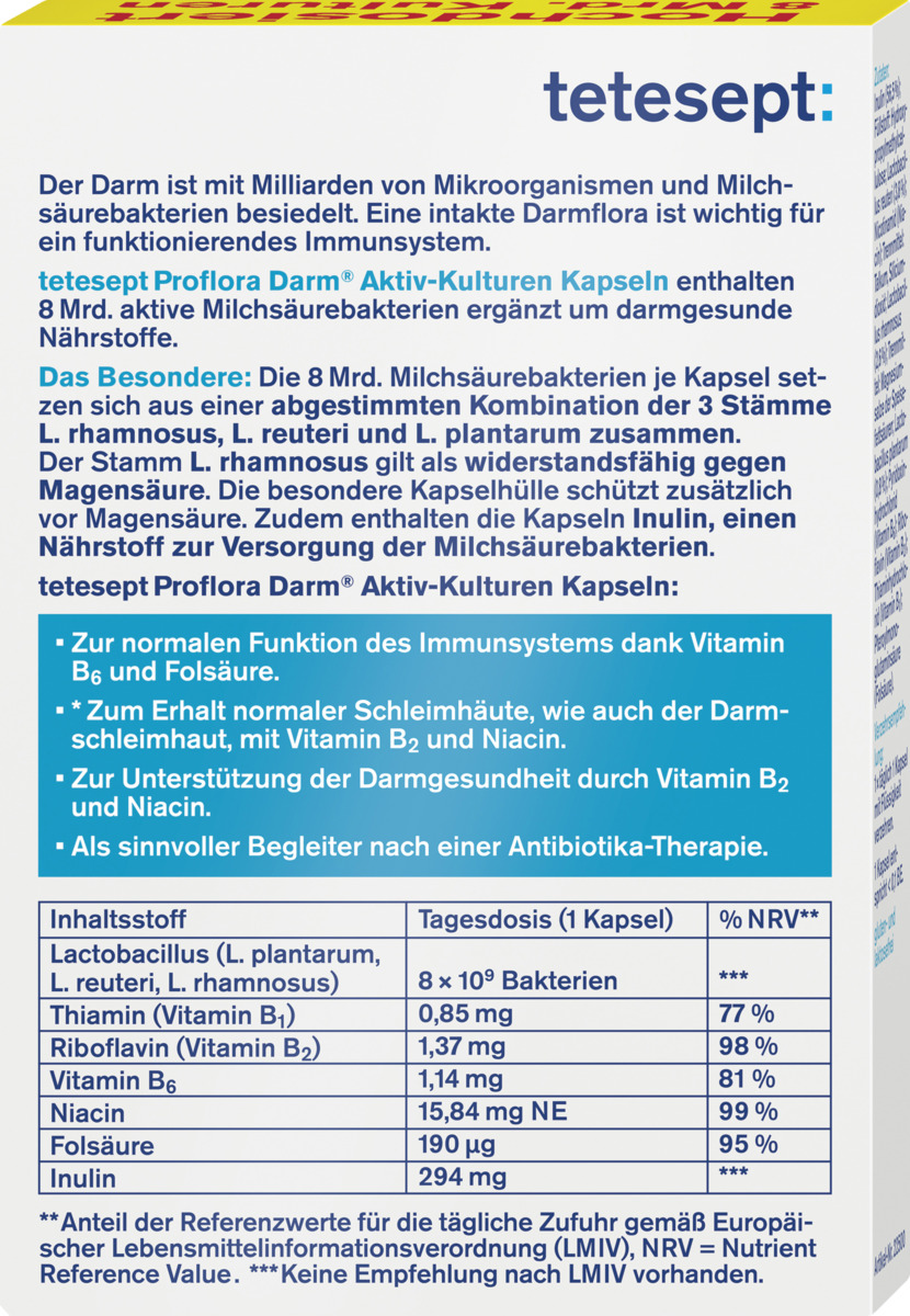 Bild 4 von tetesept Proflora Darm Aktiv-Kulturen Kapseln