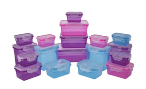 KHG Frischhaltedosen-Set, 36-teilig mehrfarbig Polypropylen, Silikon, Kunststoff Küchenzubehör