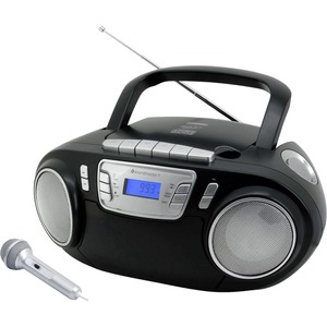 Soundmaster SCD5800SW CD/MP3 Boombox mit Radio, Kassettenrekorder, USB und externem Mikrophon