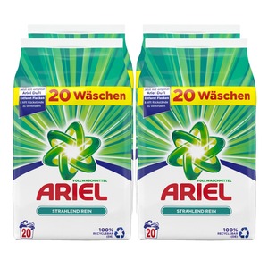 Ariel Pulverwaschmittel Strahlend Rein 20 WL, 4er Pack