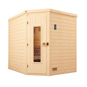 weka Premium Massivholz-Sauna TURKU -  Gr. 2 Sparset 7,5 kW OS inkl. digitaler Steuerung, Massivholztür