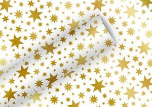 Braun & Company Geschenkpapier Kollektion Beautiful stars gold Alu
, 
1,5m x 70 cm