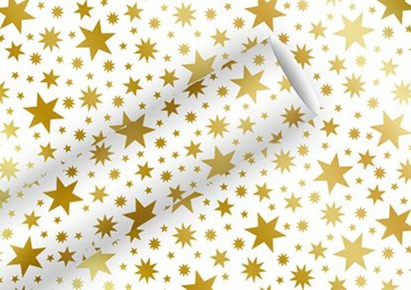 Bild 1 von Braun & Company Geschenkpapier Kollektion Beautiful stars gold Alu
, 
1,5m x 70 cm