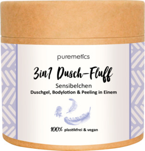 puremetics 3in1 Dusch-Fluff Sensibelchen mit Zuckerpeeling
