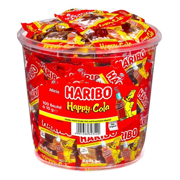 Bild 1 von Haribo Happy-Cola Minis - 100 Stück im Eimer, 1kg