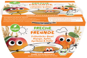 erdbär Bio Freche Freunde Frühstücks-Bowl Mango, Apfel, Aprikose & Hafer