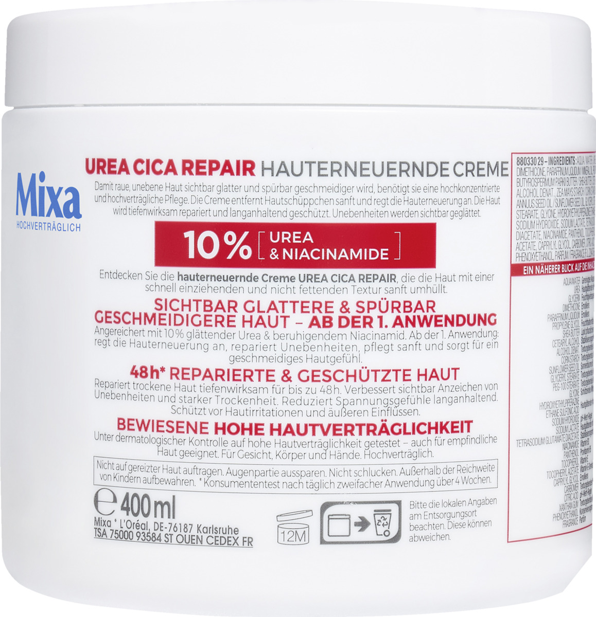 Bild 4 von Mixa Urea Cica Repair hauterneuernde Creme