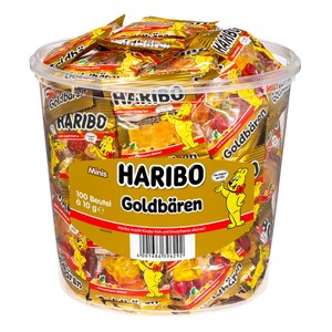 Haribo Goldbären Fruchtgummi Minis - 100 Stück im Eimer, 1kg