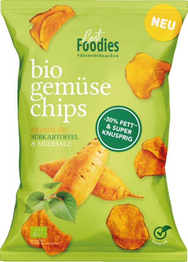 Bild 1 von Best Foodies bio gemüse chips, süßkartoffeln mit meersalz, 70 g