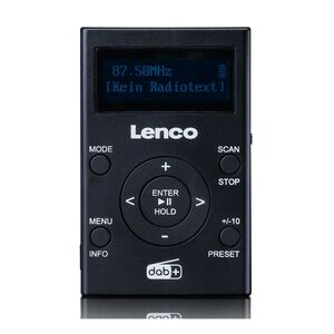 Lenco PDR.011BK DAB+-Taschenradio MP3 CD, 4GB Micro SD, Akku