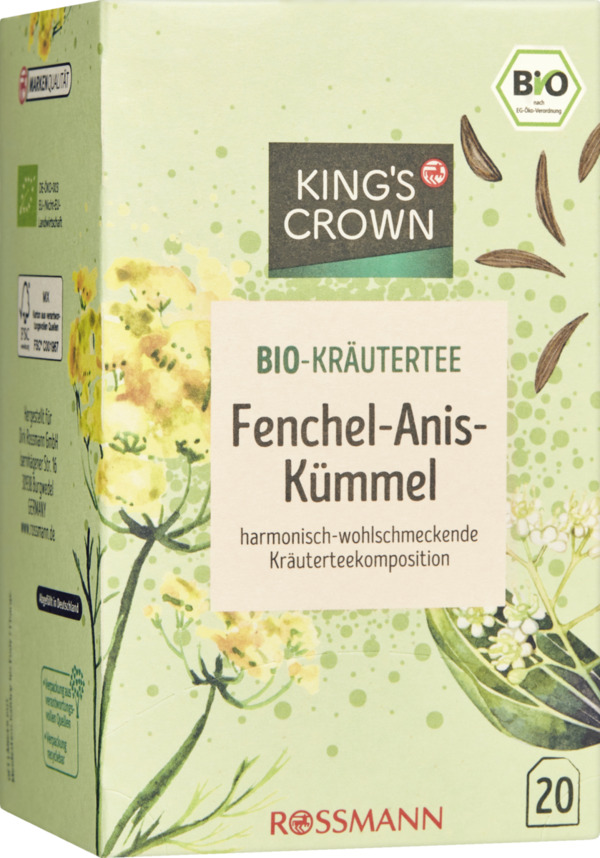 Bild 1 von KING'S CROWN Bio Kräutertee Fenchel-Anis-Kümmel