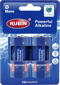 RUBIN Powerful Alkaline Batterie D Mono