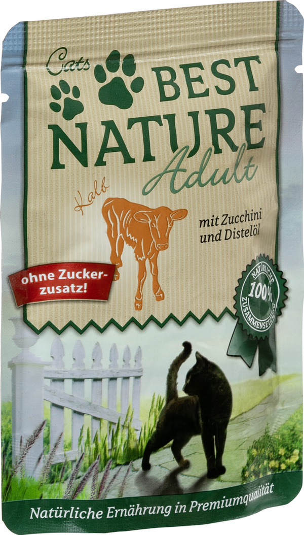 Bild 1 von Best Nature Katzenfutter Adult Kalb mit Zucchini
