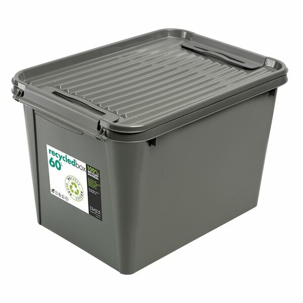 Bild 1 von Aufbewahrungsbox Recycled mit Deckel und Rollen 60L Grau