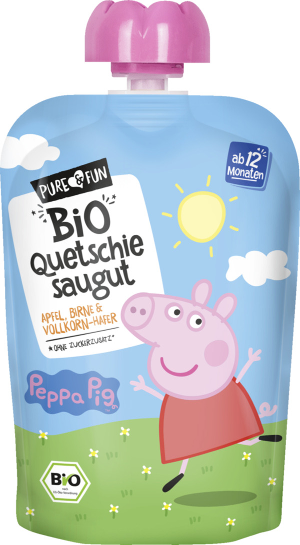 Bild 1 von Pure&Fun Peppa Pig Bio Quetschie saugut Peppa (pink)