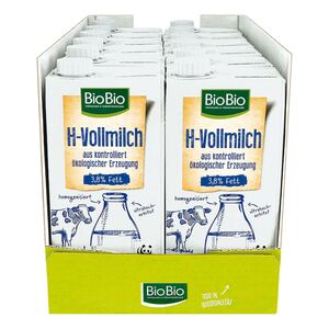 BioBio H-Milch 3,8 % 1 Liter, 12er Pack