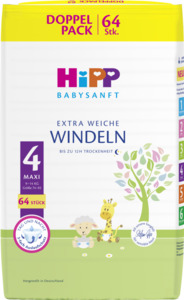 HiPP Babysanft Windeln Maxi Größe 4 (9-14 kg), Doppelpack