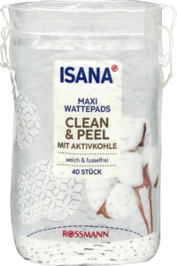 ISANA Maxi Wattepads Clean & Peel mit Aktivkohle