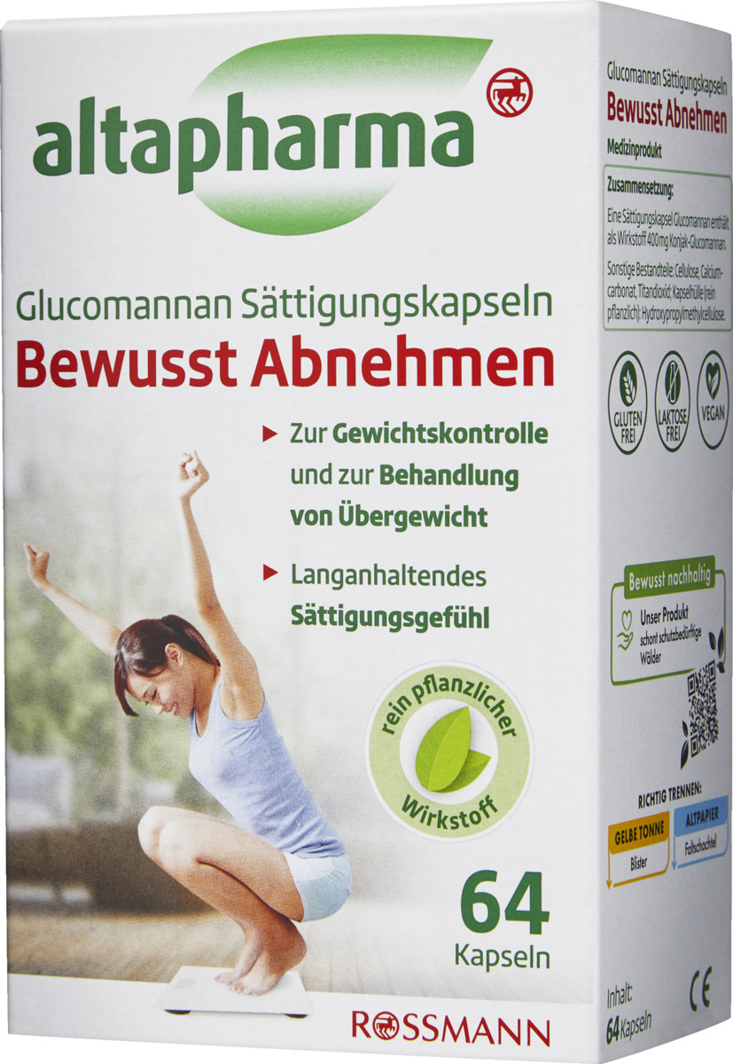 Bild 1 von altapharma Bewusst Abnehmen Glucomannan Sättigungskapseln