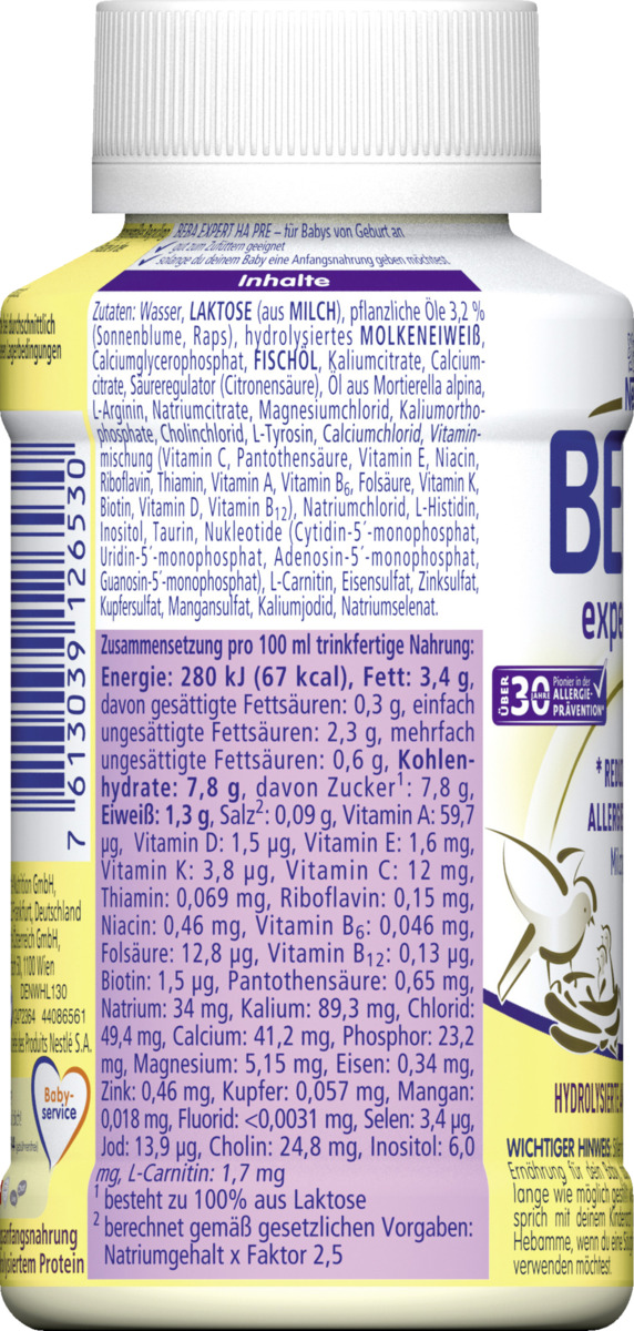 Bild 3 von BEBA expert HA PRE hydrolysierte Anfangsnahrung von Geburt an
