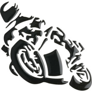 3D Aufkleber "Motorrad" Maße: 12x9cm, schwarz Louis