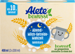 Alete bewusst Abend-Milch-Getreide-Mahlzeit Mehrkorn ab 10. Monat