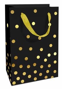 Braun & Company Geschenktragetasche Golden Dots schwarz
, 
11 x 16  x 5 cm