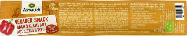 Bild 1 von Alnatura Bio Veganer Snack nach Salami Art