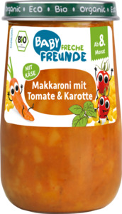 erdbär Bio Baby Freche Freunde Gläschen Makkaroni mit Tomate & Karotte ab 8. Monat