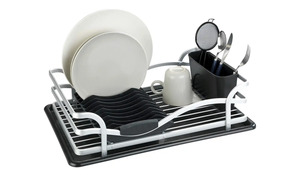 Geschirrabtropfständer schwarz Aluminium, Kunststoff Maße (cm): B: 46,5 H: 13 T: 31,5 Küchenzubehör