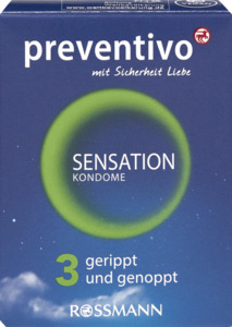 preventivo Sensation Kondome gerippt und genoppt